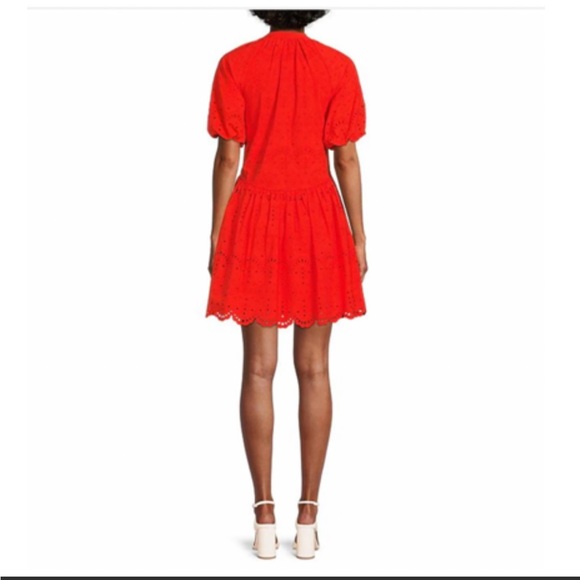 NWT Antonio Melani x Kimberly Whitman Rose Eyelet Jewel Neck Button Front Dres - Picture 5 of 5